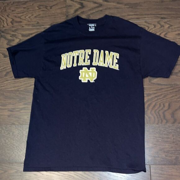New Blue champion authentic Notre dame fighting Irish mens t shirt S NWOt slim - Picture 1 of 2